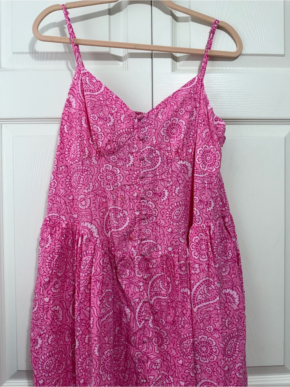 Roller Rabbit Hot Pink Paisley Spaghetti-Strap Dress